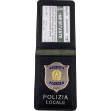Ascot 360SP Porta Placca + Tesserino in Pelle Polizia Locale