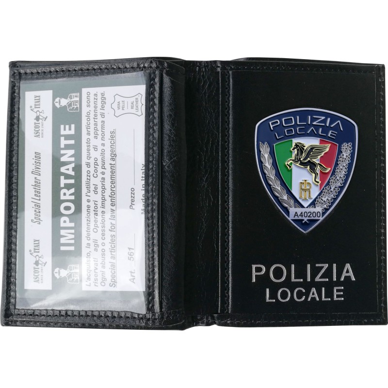 Ascot 561P Portafoglio in Pelle Polizia Locale Pegaso