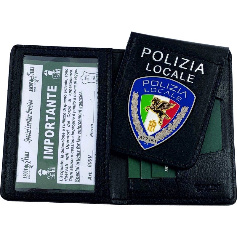 Ascot 600PV Portafoglio in Pelle Polizia Locale Pegaso