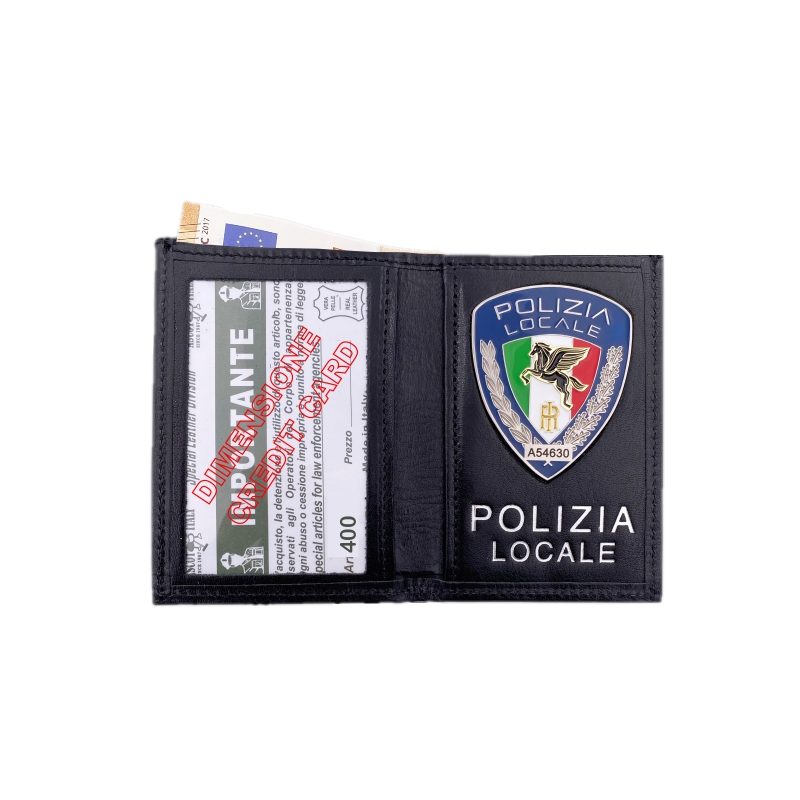 Ascot 400PL Mini Portafoglio in Pelle Polizia Locale Pegaso