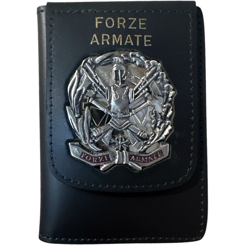 Portafoglio con placca Forze Armate