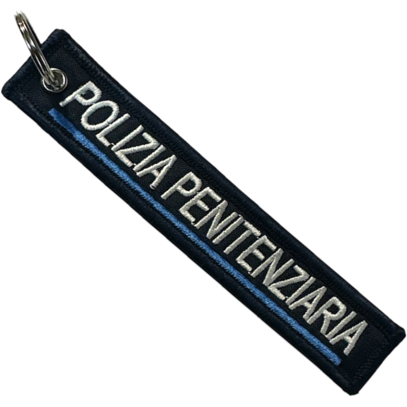 Portachiavi Polizia Penitenziaria Ricamato con Anello