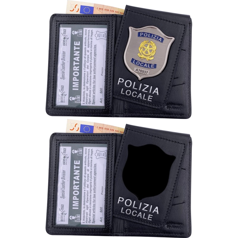 Ascot 600SP Portafoglio in Pelle Polizia Locale senza placca