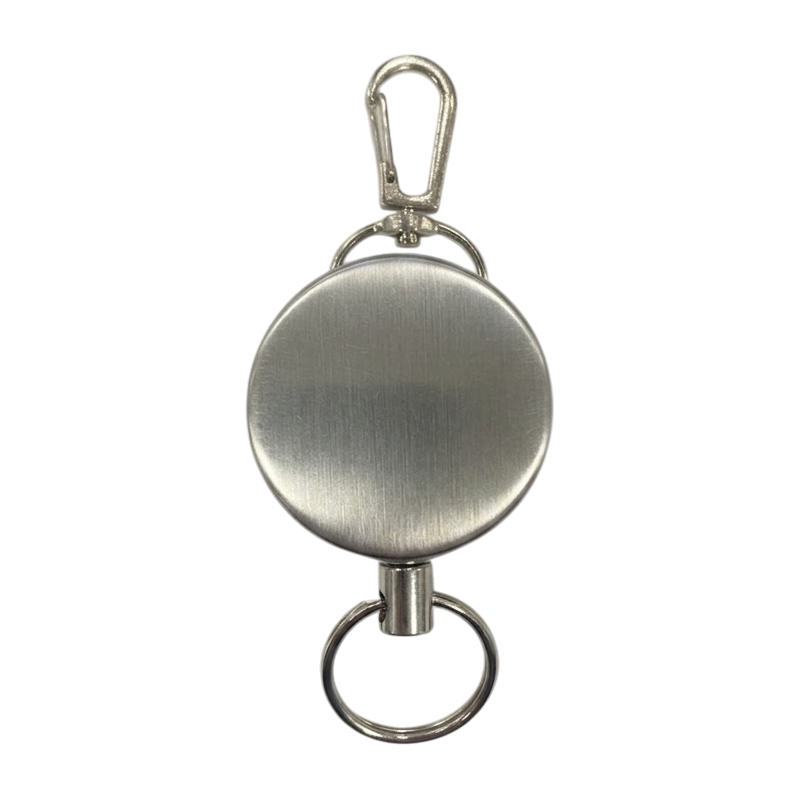 Portachiavi retrattile con clip da cintura.