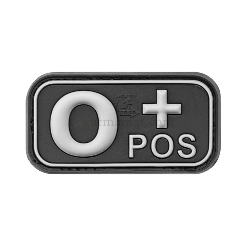 Patch PVC Blood 0+ con velcro (Nera)
