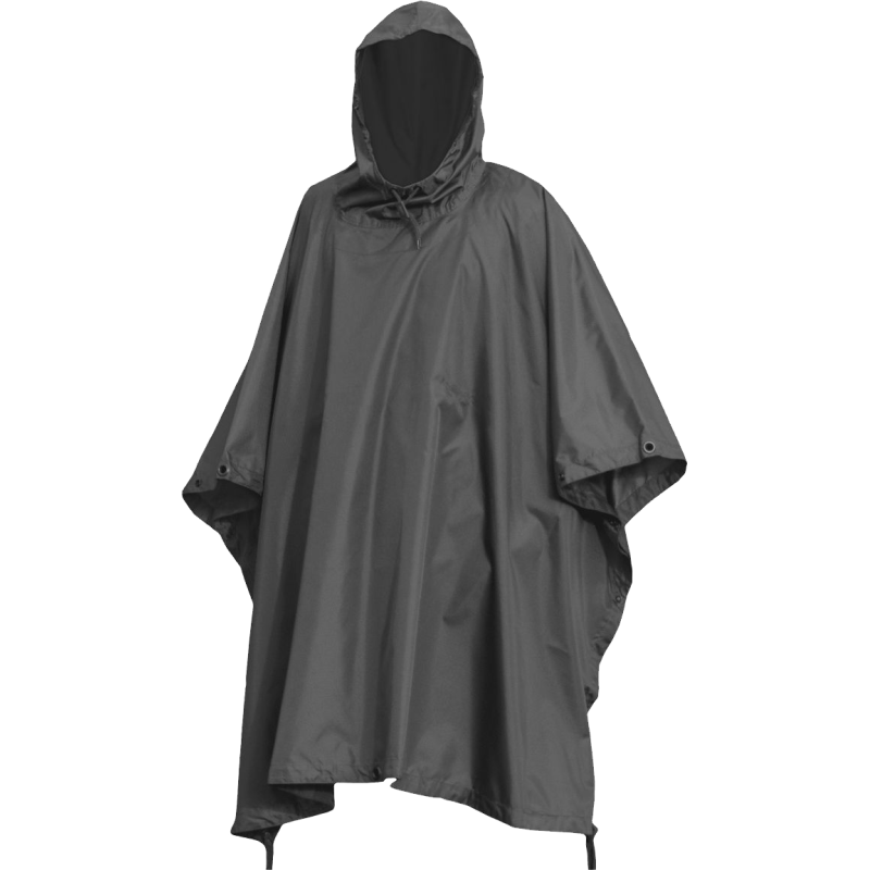Poncho Ripstop con Occhielli (Nero)