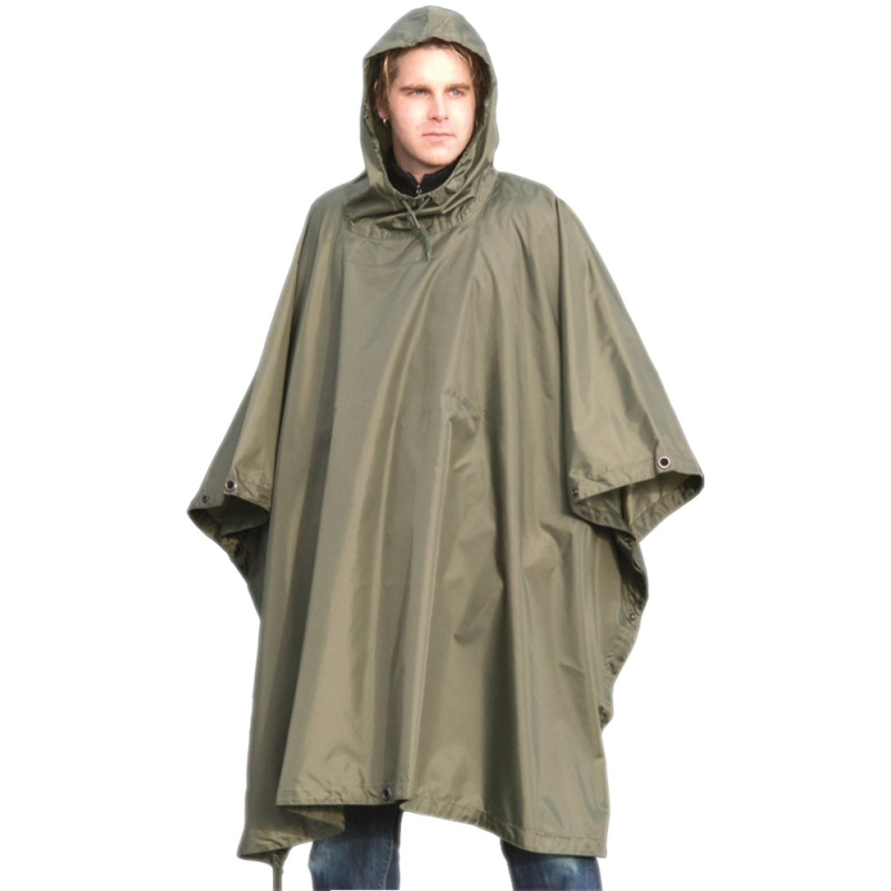 Poncho Ripstop con Occhielli (Verde)