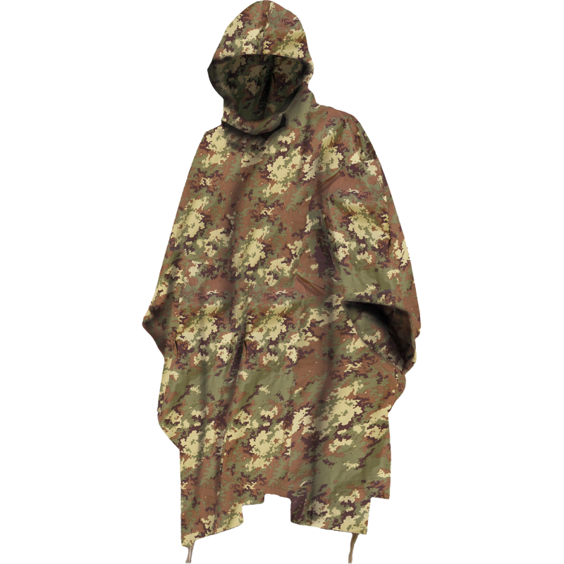 Poncho Ripstop con Occhielli Vegetato
