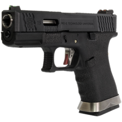 G-Force 19 Silver Barrel Metal (Nera) glock 19 we softair gas blowback