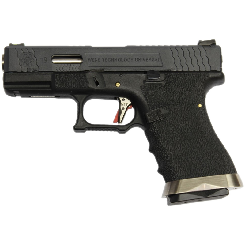 G-Force 19 Silver Barrel Metal (Nera) glock 19 we softair gas blowback