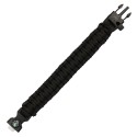 Bracciale Paracord Survival Bussola Acciarino Fischietto (Nero)