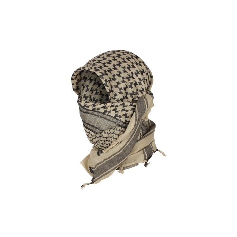 Mil-Tec Kefiah Shemag 100% Cotone Khaki/Nera | ArmySport