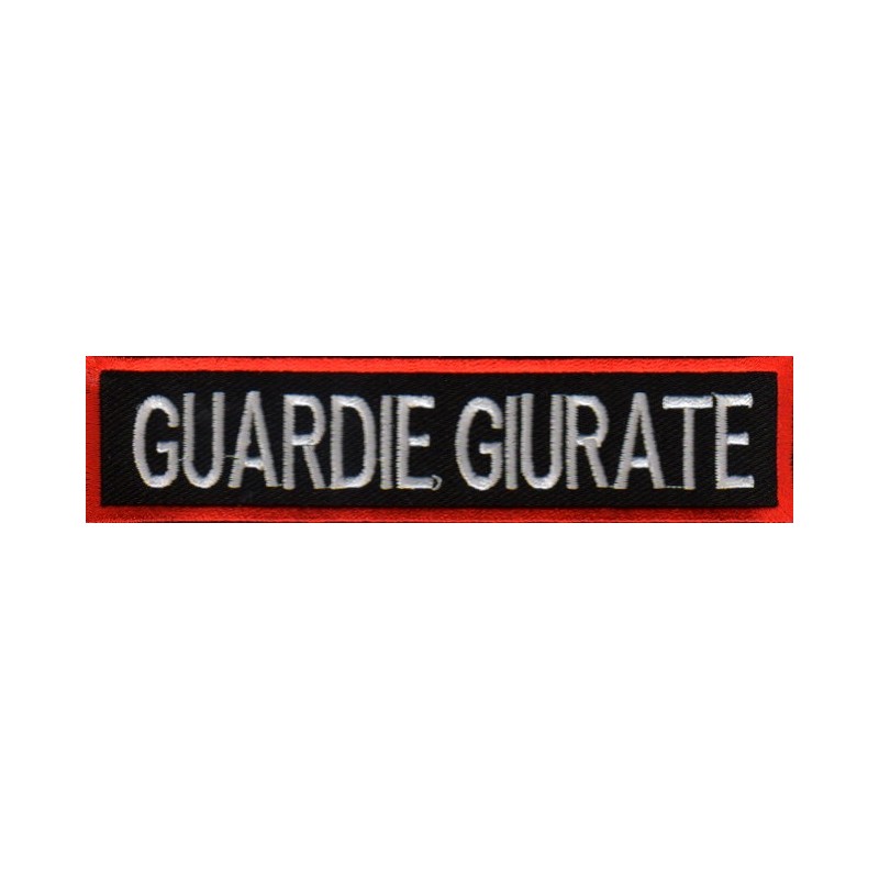 Patch Guardie Giurate 11 x 2,5 cm (Nera/Rosso)