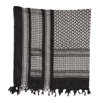 Mil-Tec Kefiah Shemag 100% Cotone Bianca/Nera | ArmySport