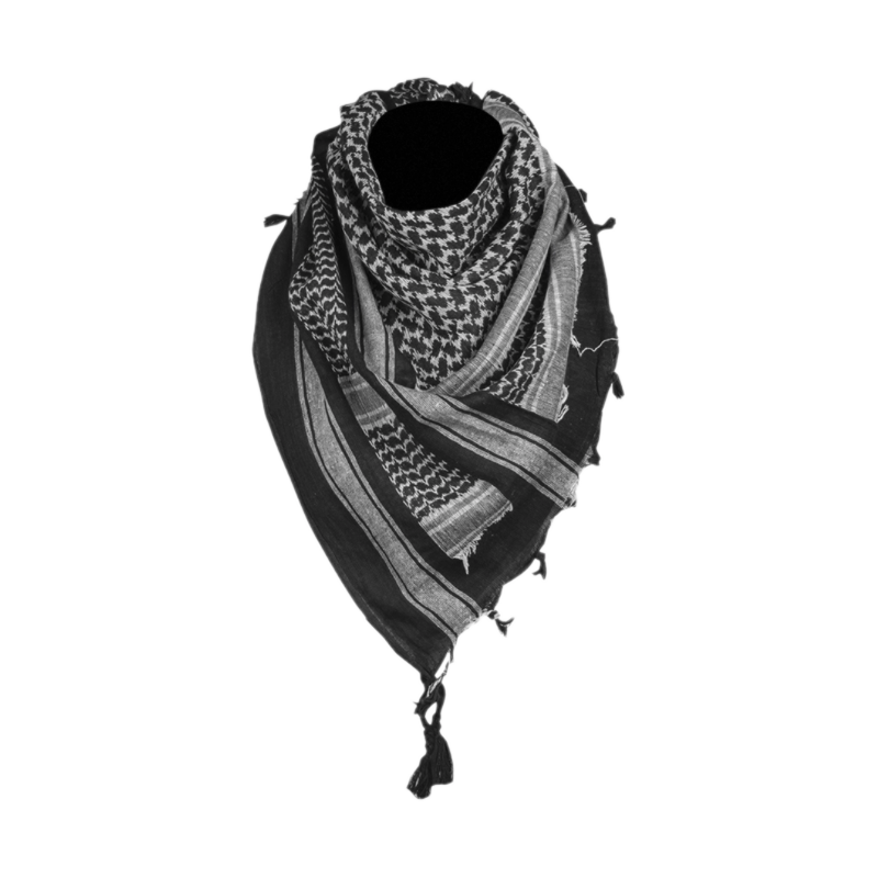 Mil-Tec Kefiah Shemag 100% Cotone Bianca/Nera | ArmySport