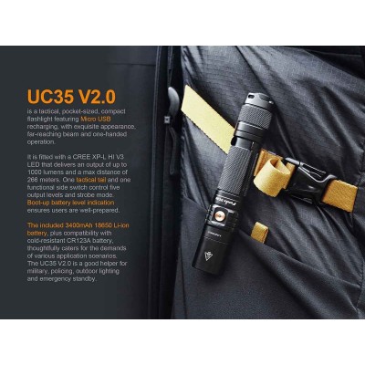 Fenix UC35 V2.0 Torcia Led 1000 Lumen | ArmySport