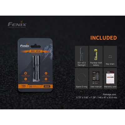 E01 V2.0 Torcia Led 100 Lumen FENIX