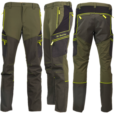 T150 Pantaloni Impermeabili con fodera in Kevlar antispine (Verde/Giallo)