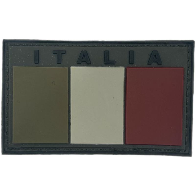 Patch PVC Bandiera Italia Bassa Visibilità (Olive Drab)