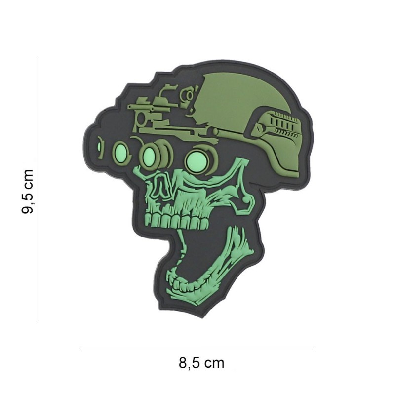 Patch PVC Night Vision Skull (Olive)